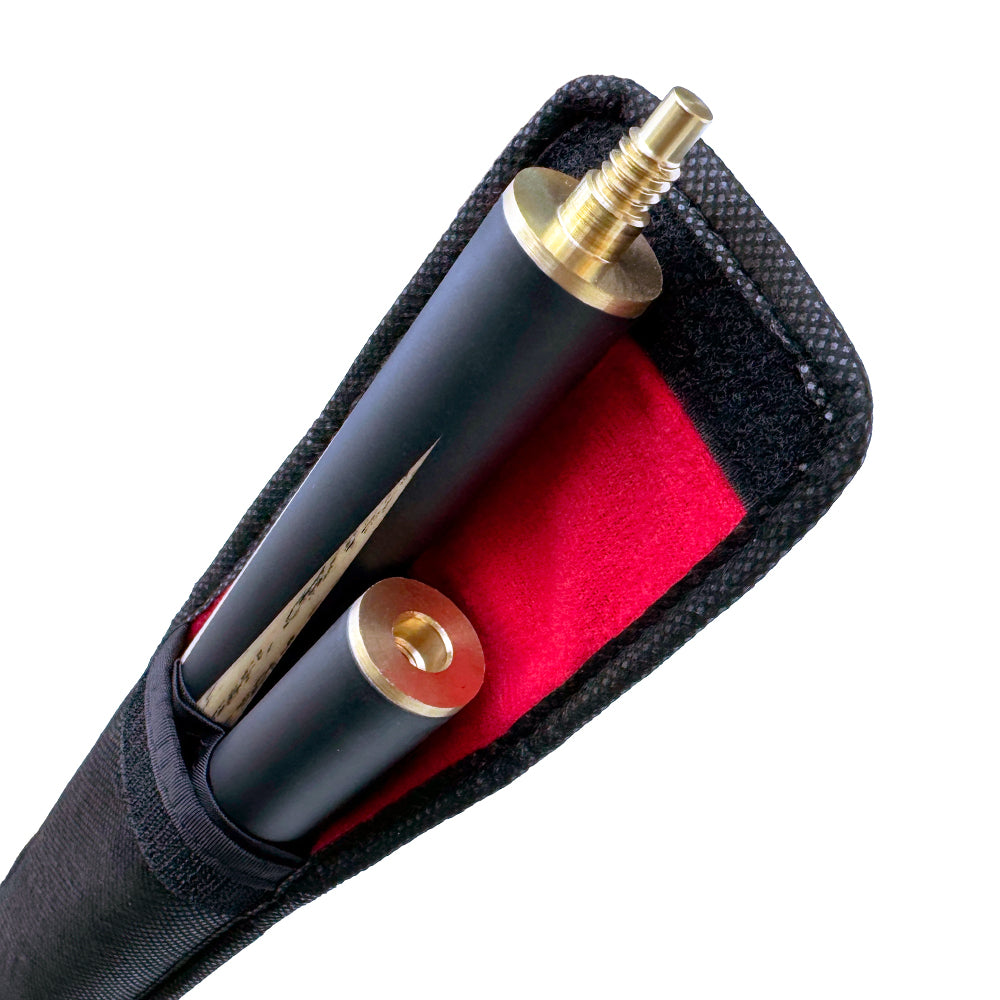 BCE Heritage Snooker/Pool Cue & Sleeve Set - 3/4 Cut - 3 Piece - 9.5mm Tip - 145cm - Black/Natural/Purple