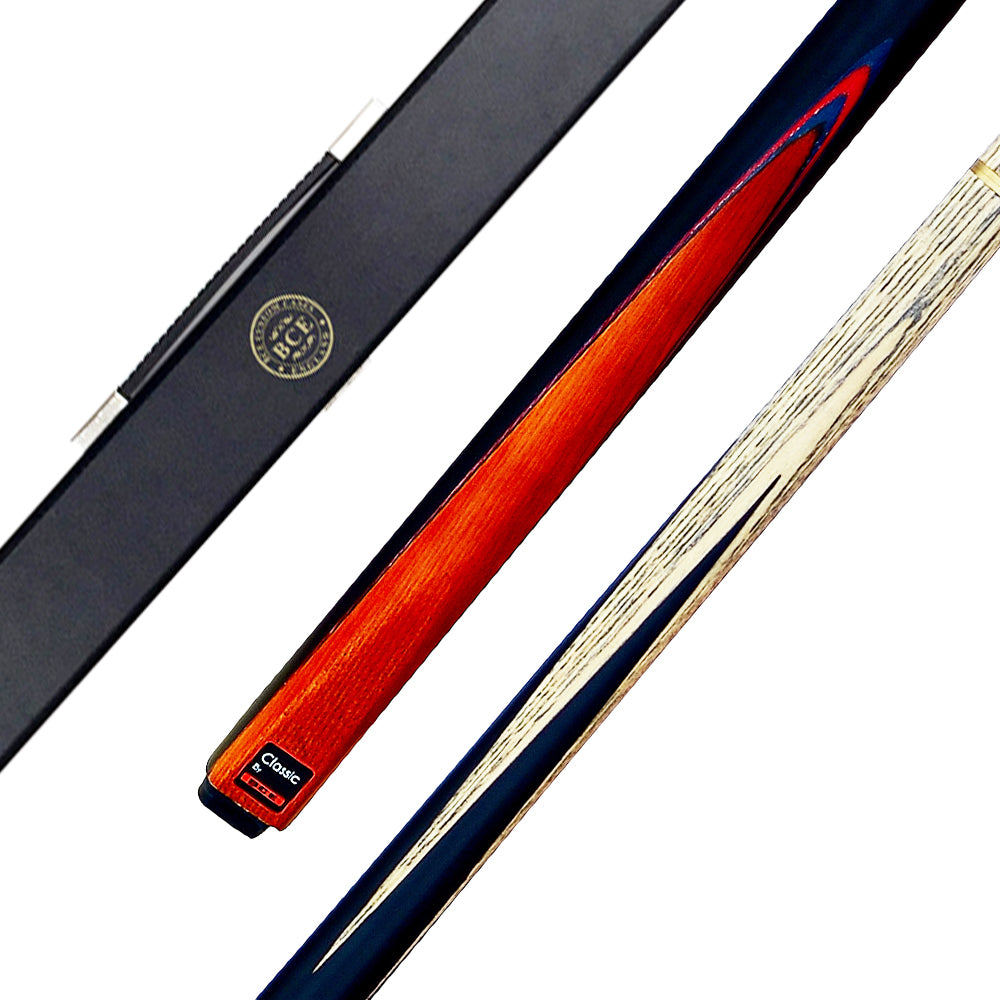 BCE Classic 2 Piece Snooker/Pool Cue - 1/2 Cut - 9.5mm Tip