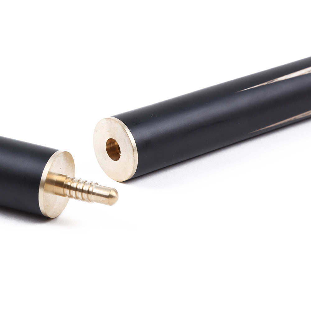 BCE 3 Piece Heritage Snooker Cue and Hard Case 3/4 Cut - Sapele Mahogany Butt - 9.5mm Tip - 145cm - Black/Natural/Purple