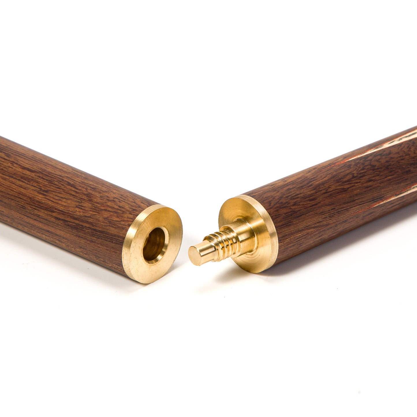 BCE C8L - 3 Piece English Pool Cue 3/4 Cut - Exotic Wood Butt with 9mm Tip - 145cm - Red/ Natural Wood - with Deluxe Hard Case