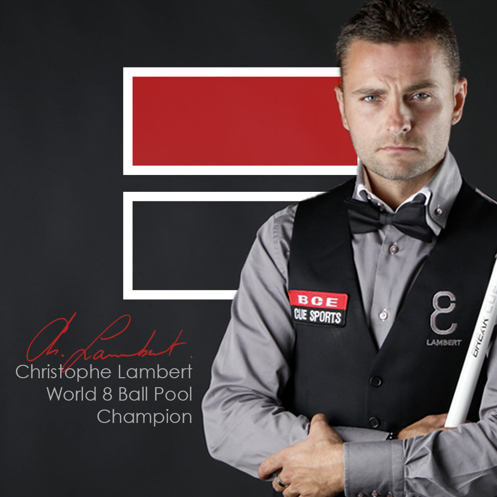 BCE C8L - 3 Piece English Pool Cue 3/4 Cut - Layered Ebonised Black Wood Butt with 9mm Tip - 145cm - Black/ Dark Wood - with Deluxe Hard Case