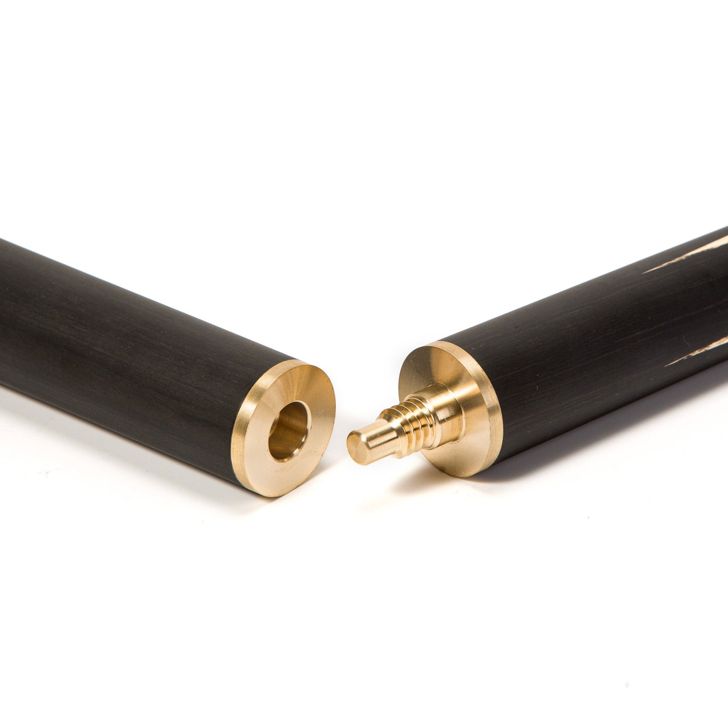 BCE C8L - 3 Piece English Pool Cue and Hard Case 3/4 Cut - Layered Ebonised Black Wood with 9mm Tip - 145cm - Black/ Orange/ Natural Wood - with Deluxe Hard Case
