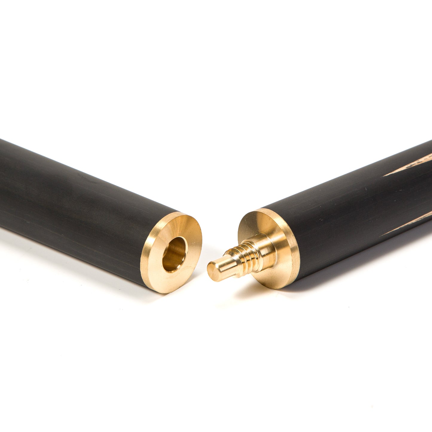 BCE C8L - 3 Piece English Pool Cue 3/4 Cut - Layered Ebonised Black Wood with 9mm Tip - 145cm - Black/ Light Wood - with Deluxe Hard Case