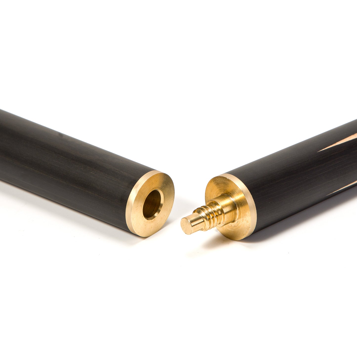 BCE C8L - 3 Piece English Pool Cue 3/4 Cut - Layered Ebonised Black Wood with 9mm Tip - 145cm - Black/ Green/ Light Wood - with Deluxe Hard Case