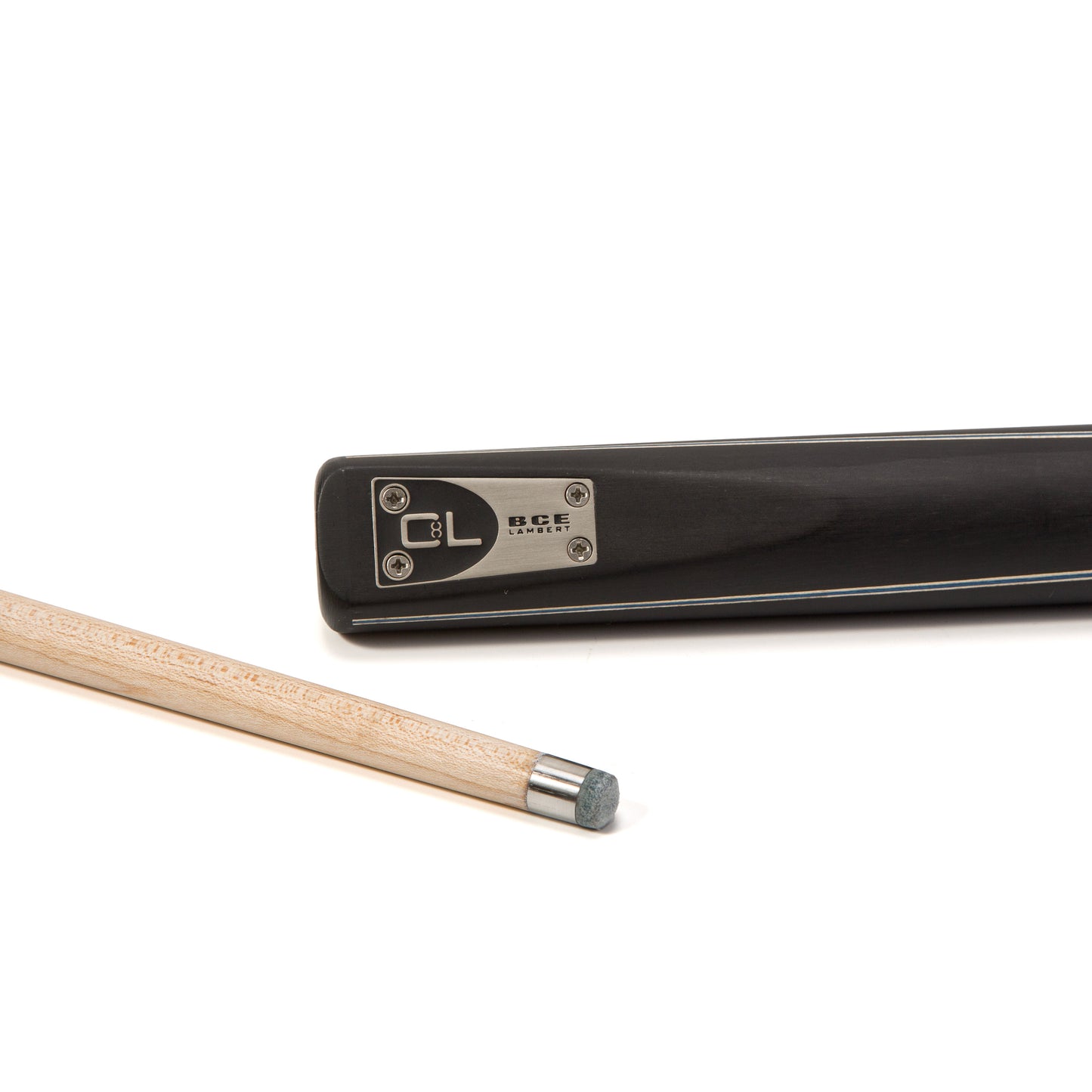 BCE C8L Victory Replica - 3 Piece English Pool Cue 3/4 Cut - Layered Ebonised Black Wood with 9mm Tip - 145cm - Black/ Blue - with Deluxe Hard Case