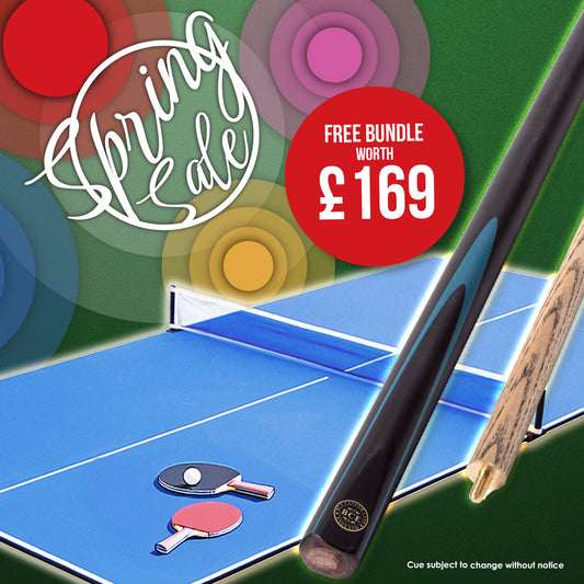 Riley 6ft Folding Snooker and Pool Table - Oak Finish with Blue Cloth - Folds Flat