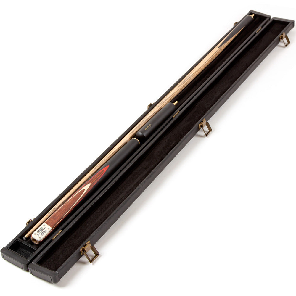 BCE 3 Piece Grand Master Snooker Cue and Hard Case 3/4 Cut- Layered Ebonised Black Wood Butt - 9.5mm Tip - 145cm - Black/ Natural/ Red