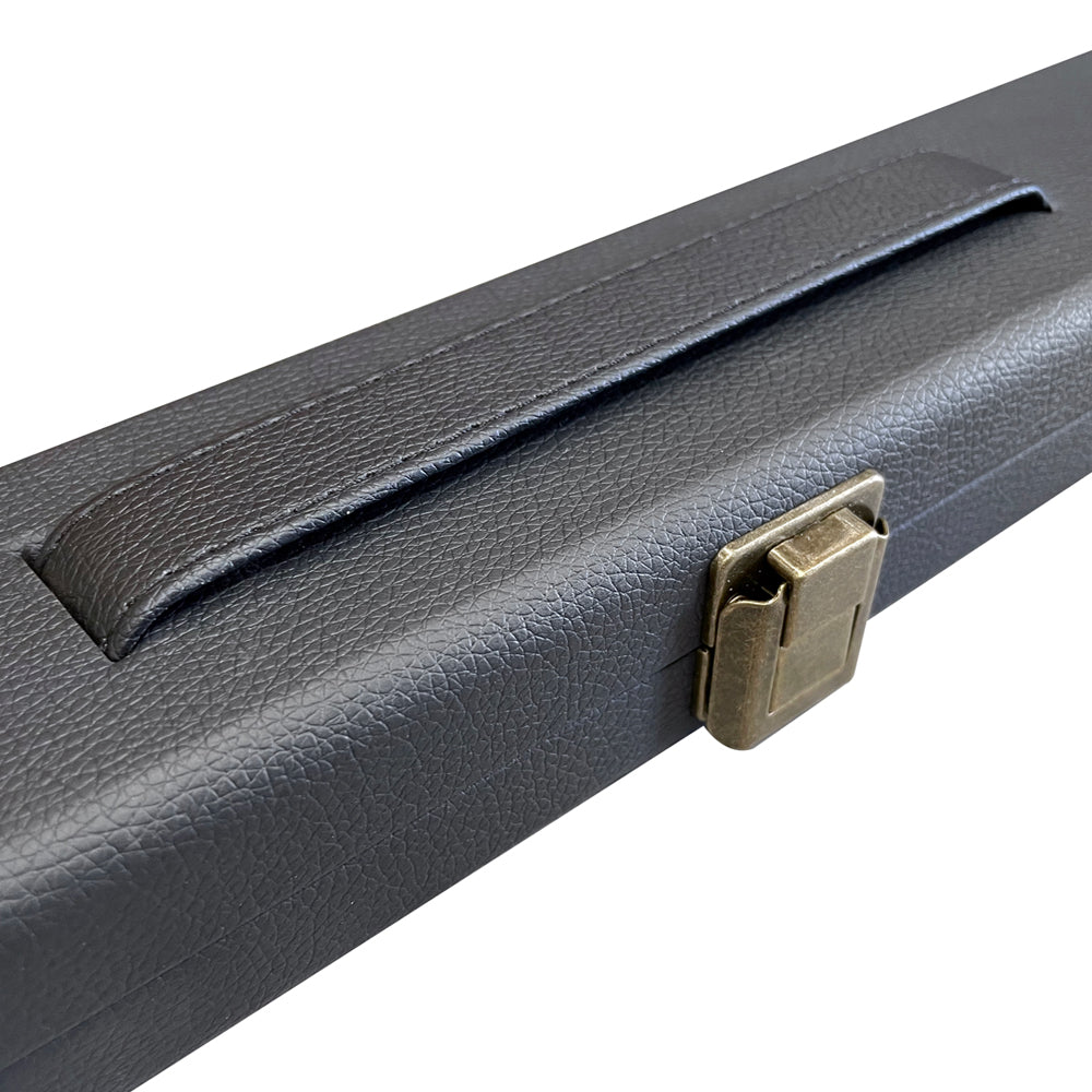Riley Elegance - 1 Piece Snooker Cue and Hard Case - 1 Piece Cue - Ebony Butt- 9.5mm Laminated Tip - 145cm - Black/ Natural Golden Sandal 360˚ Splicing