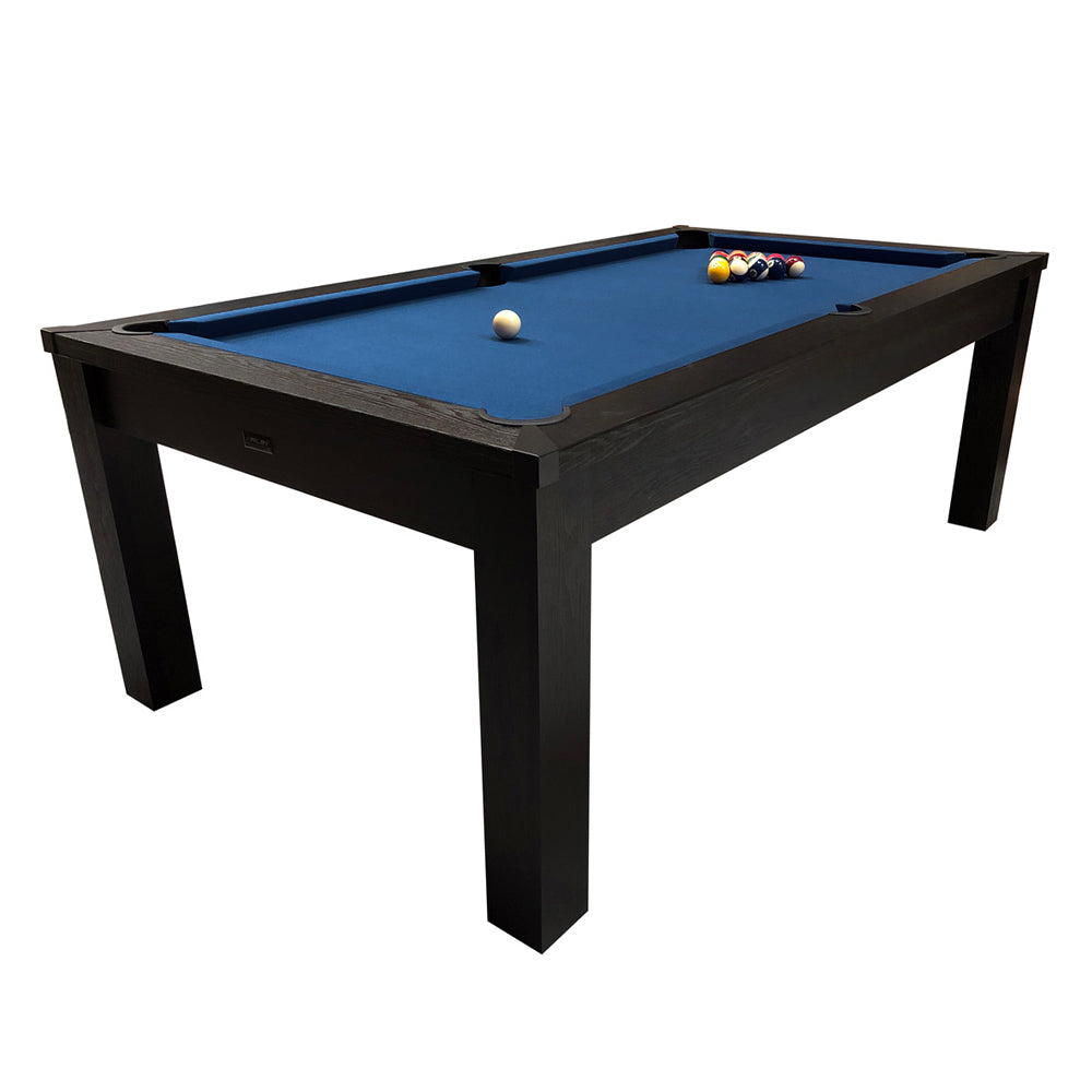Riley 7ft Semi Pro American Pool Table - Black Ash with Blue Cloth - Metal Frame