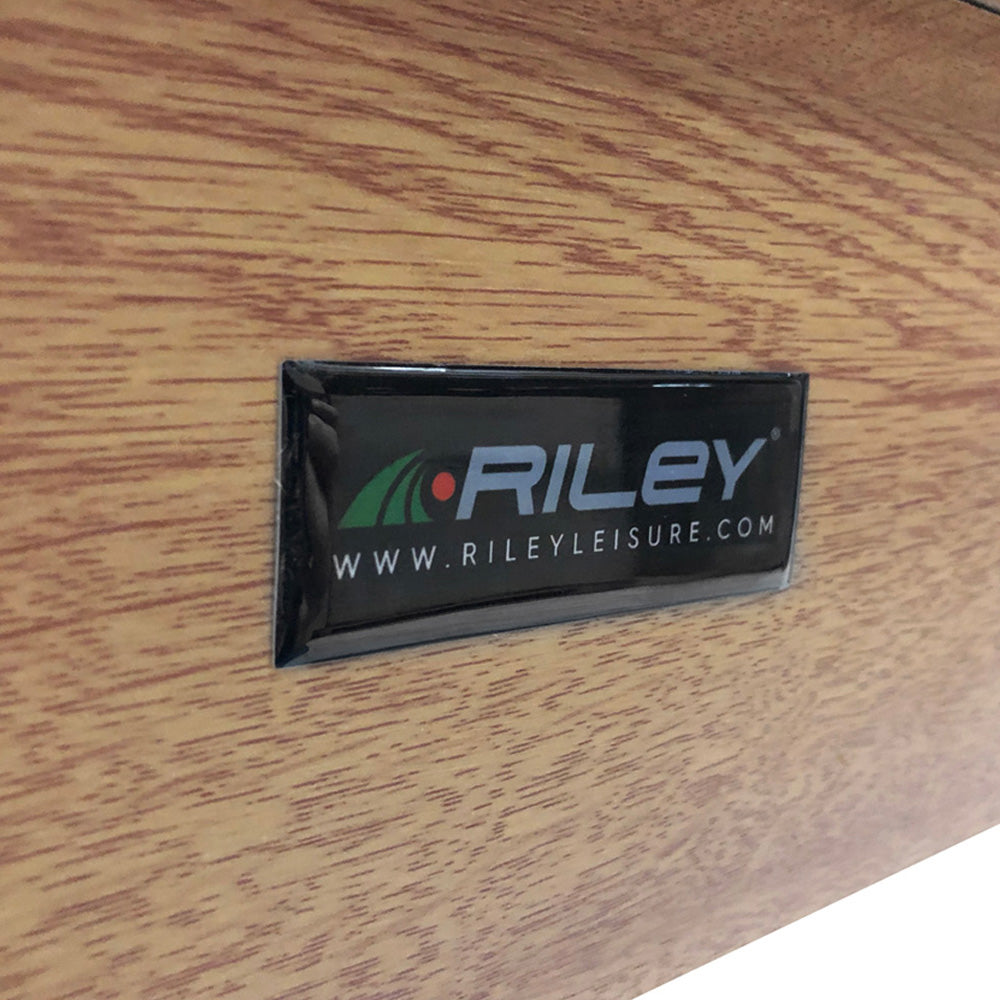 Riley 7ft Semi Pro American Pool Table - Oak with Blue Cloth - Metal Frame - Free Table Tennis/Dining Top