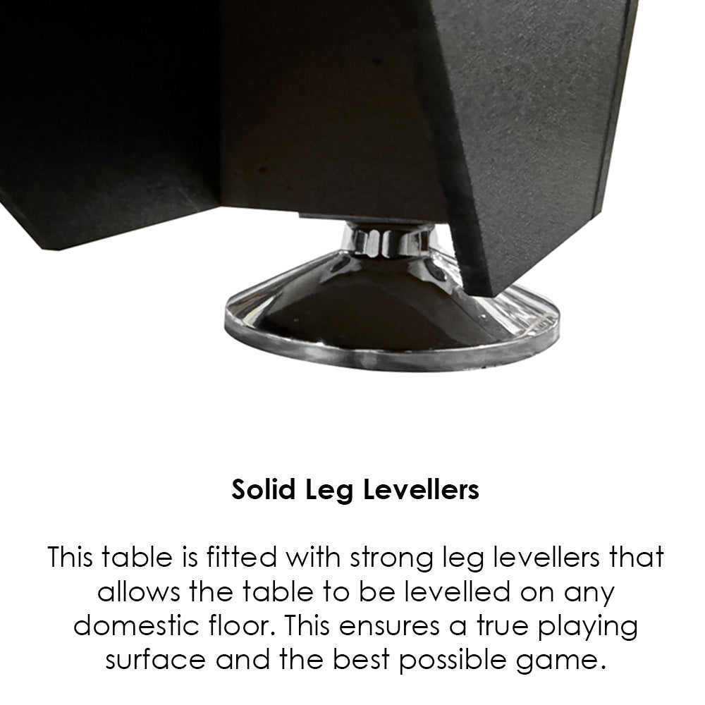BCE 6ft 2 in 1 American Pool Table with Table Tennis Top - Black/Wood Effect with Blue Cloth - Fixed Leg - Ball Return System