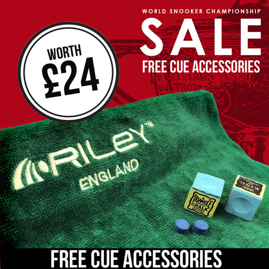 BCE 3 Piece Heritage Snooker Cue - 3/4 Cut Cue - Layered Ebonised Black Wood Butt - 9.5mm Tip - 145cm - Black/Natural/Purple