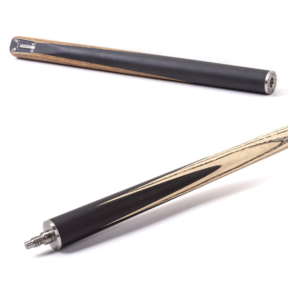 Riley Elegance - 3 Piece Snooker Cue and Hard Case 3/4 Cut- Ebony Butt- 9.5mm Laminated Tip - 145cm - Black/ Natural Golden Sandal Wood Side Splicing
