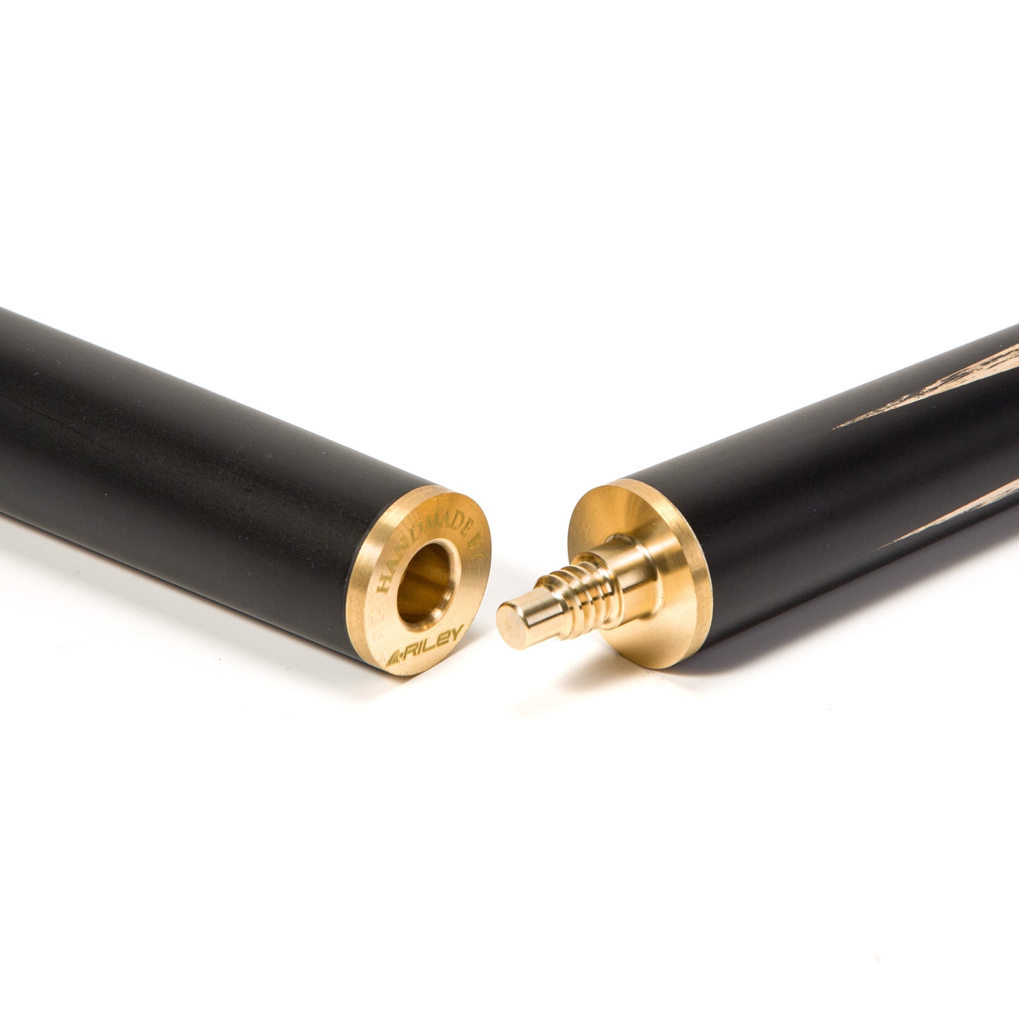 Riley England 3 Piece English Pool Cue 3/4 Cut - 9mm Tip - 145cm - Black/Ash - with Deluxe Hard Case