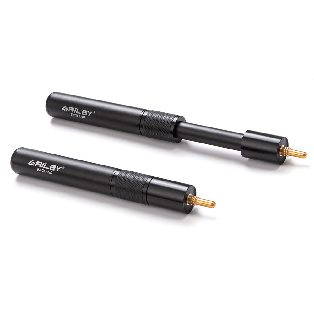 Riley ROS7 - Ronnie O'Sullivan 3 Piece Snooker Cue and Hard Case 3/4 Cut- Layered Ebonised Black Wood Butt - 9.5mm Tip - 145cm - Black/ Natural Birds Eye Maple Wood