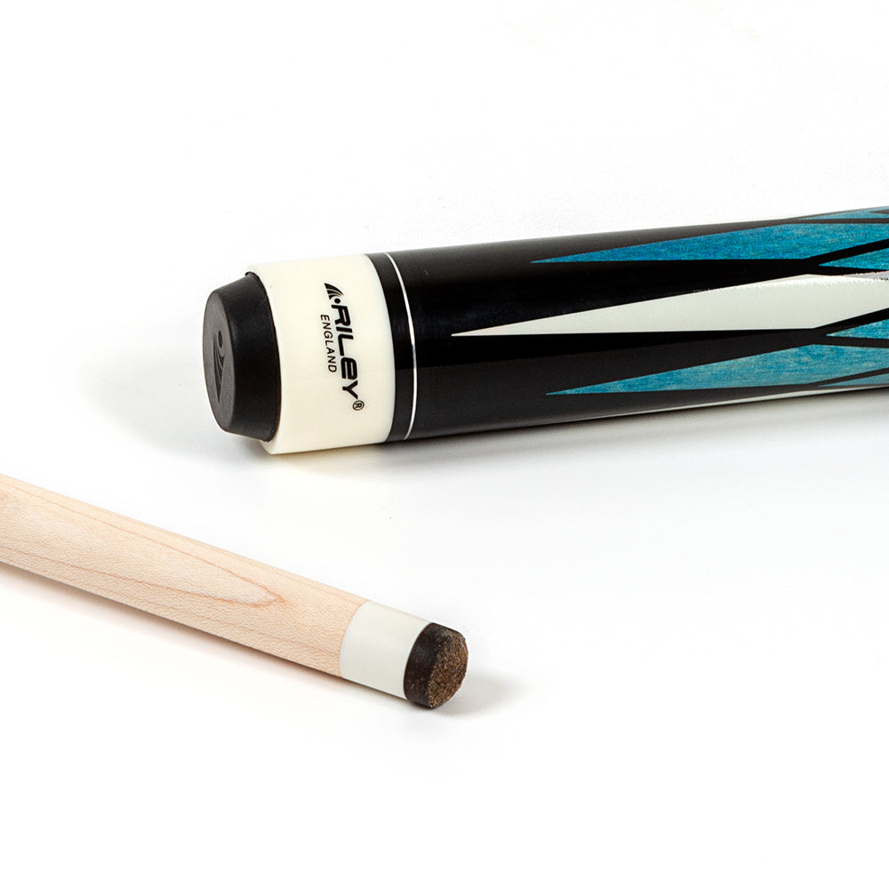 Riley American Pool Cue - Blue - 13mm Tip and Maple Grip Section - 147cm