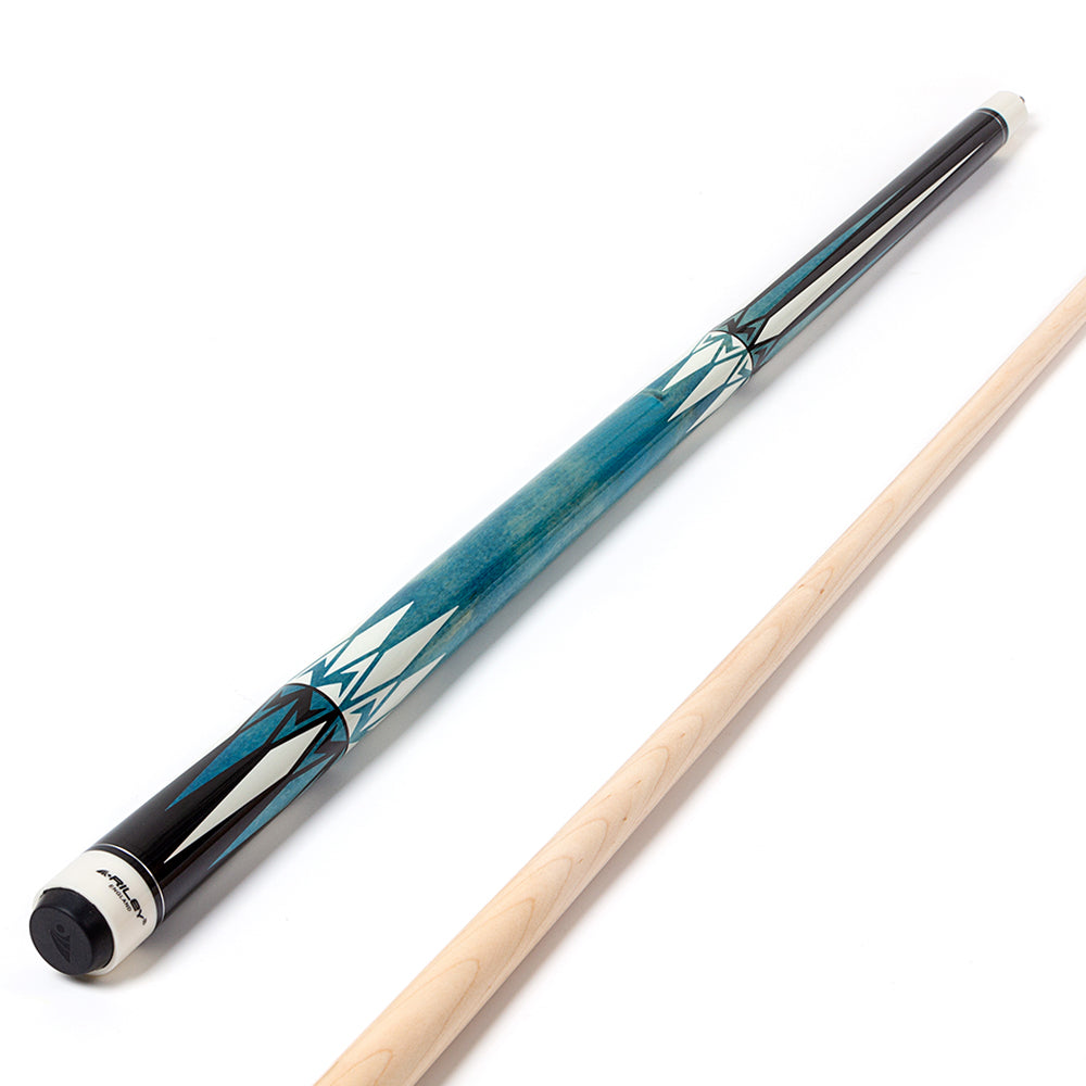 Riley American Pool Cue - Blue - 13mm Tip and Maple Grip Section - 147cm
