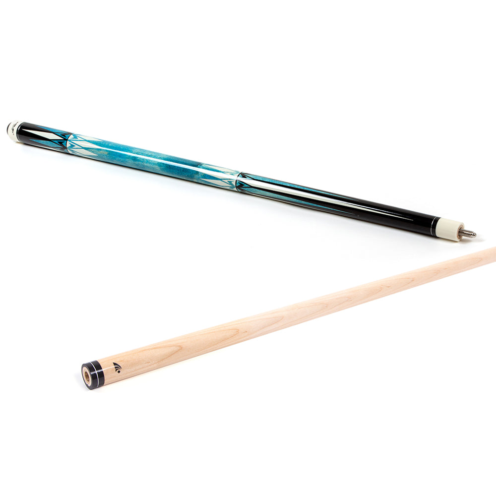 Riley American Pool Cue - Blue - 13mm Tip and Maple Grip Section - 147cm