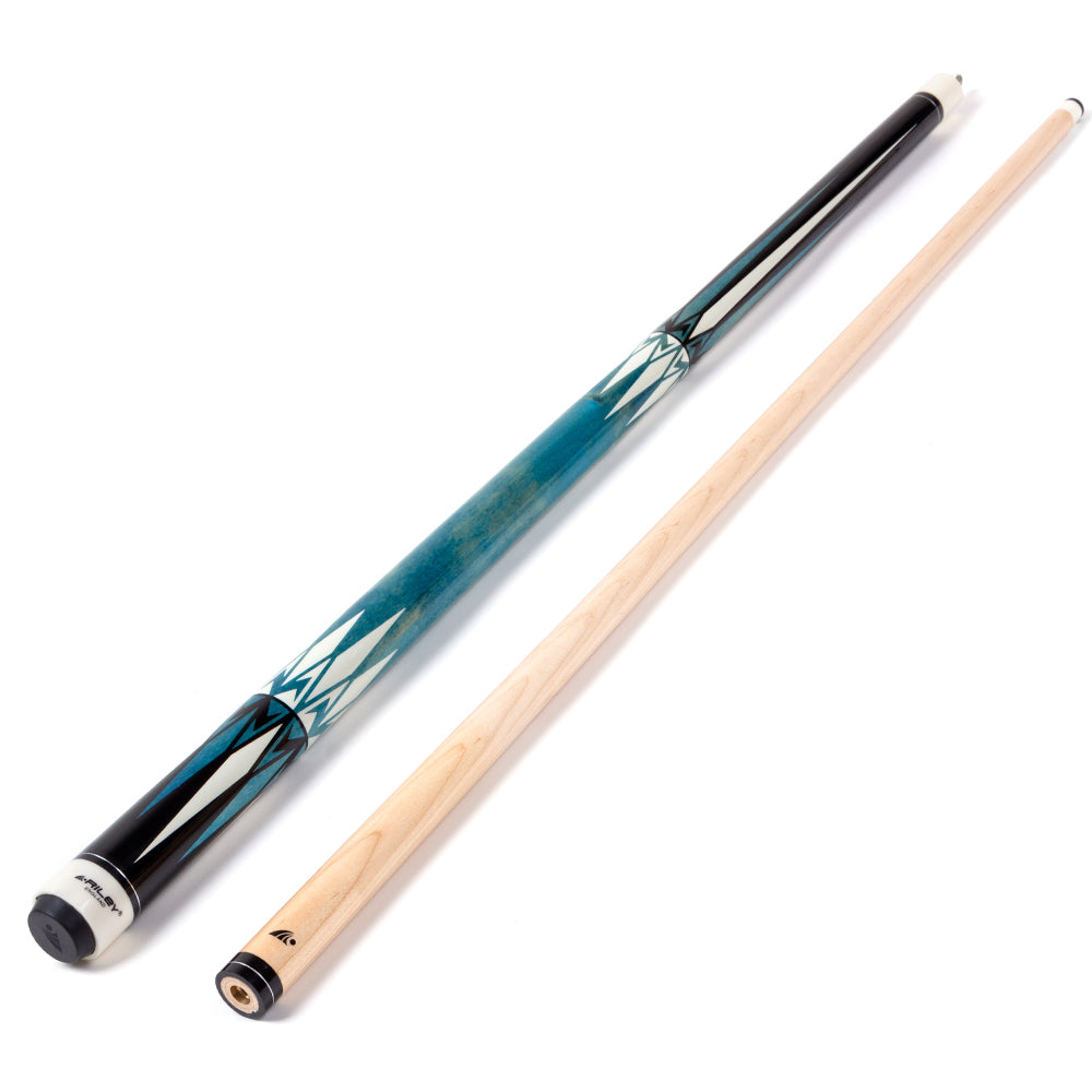 Riley American Pool Cue - Blue - 13mm Tip and Maple Grip Section - 147cm