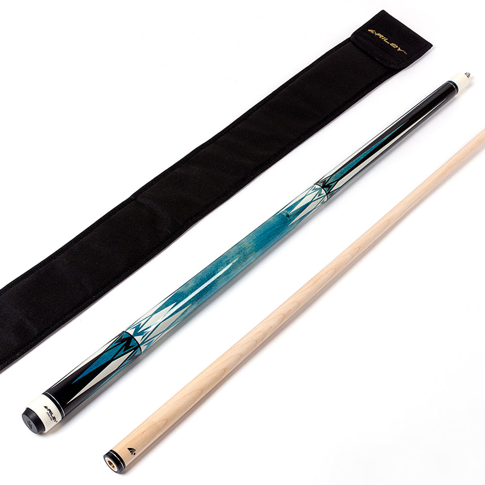 Riley American Pool Cue - Blue - 13mm Tip and Maple Grip Section - 147cm