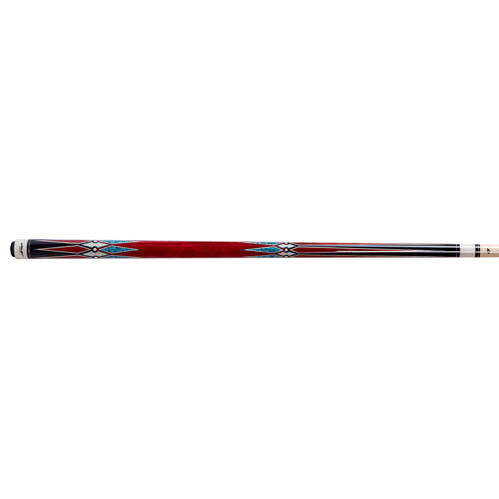 Riley American Pool Cue - Red - 13mm Tip and Maple Grip Section - 147cm