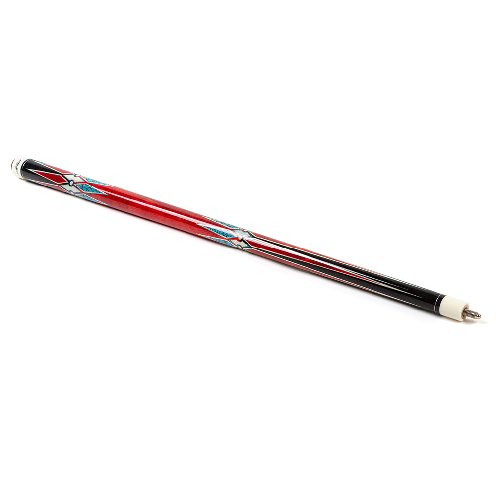 Riley American Pool Cue - Red - 13mm Tip and Maple Grip Section - 147cm