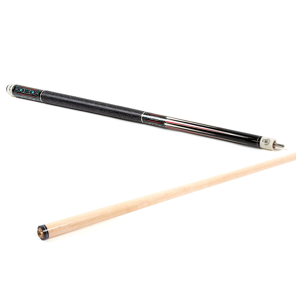Riley Centurion American Pool Cue - Black - 13mm Tip and Linen Grip Section - 147cm