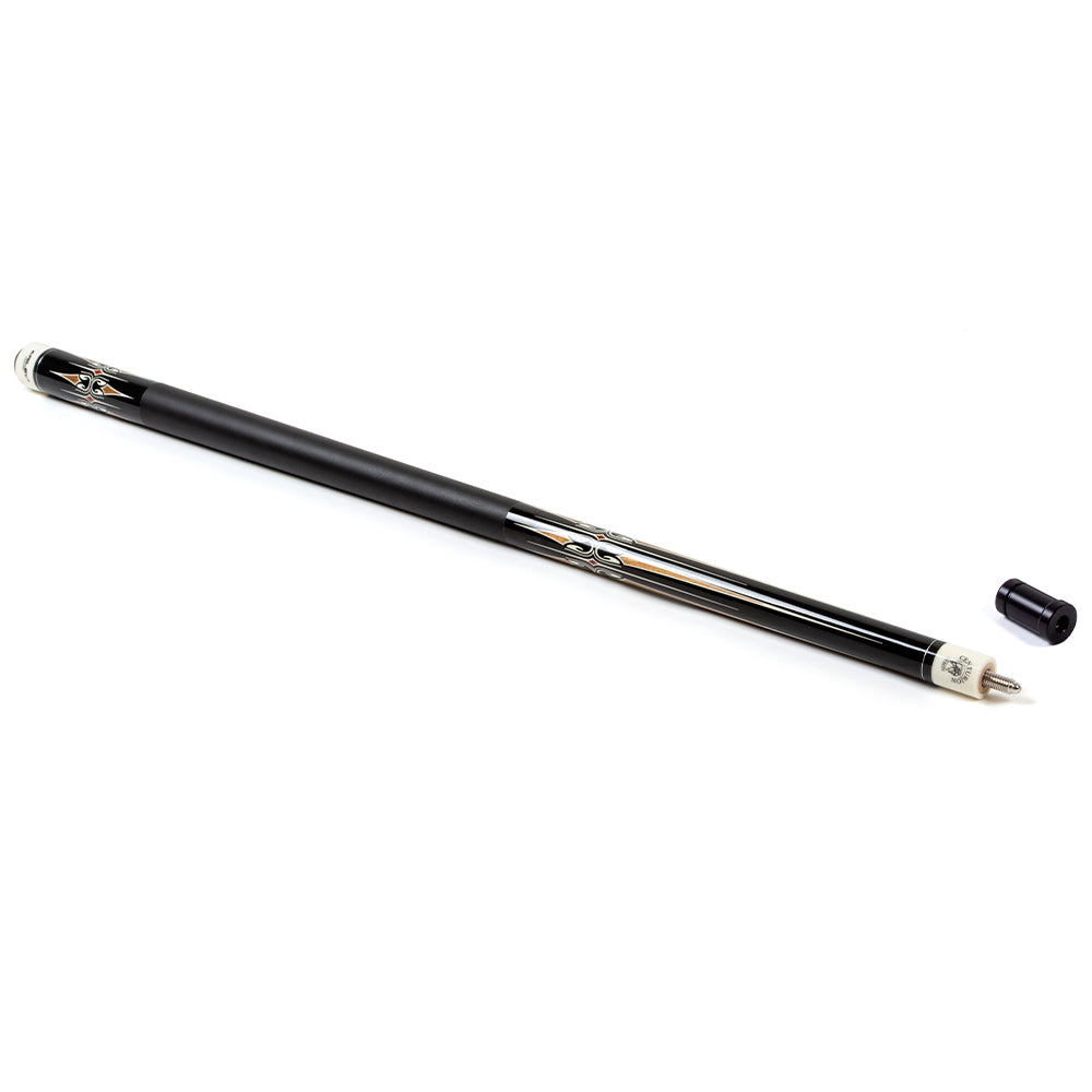 Riley Centurion American Pool Cue - Black - 13mm Tip and Leatherette Grip Section - 147cm