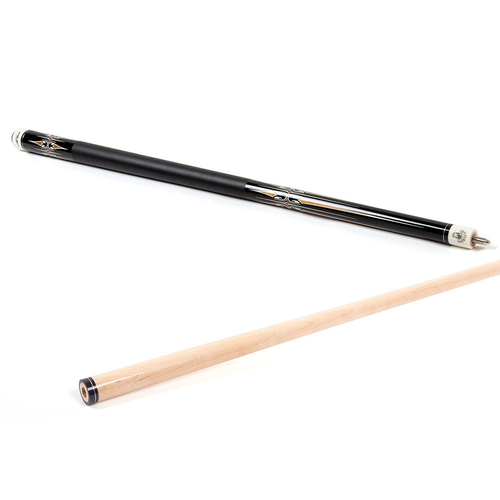 Riley Centurion American Pool Cue - Black - 13mm Tip and Leatherette Grip Section - 147cm