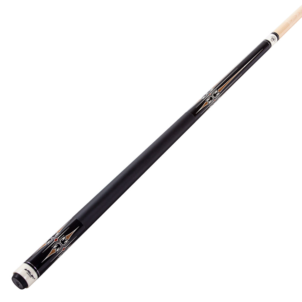 Riley Centurion American Pool Cue - Black - 13mm Tip and Leatherette Grip Section - 147cm