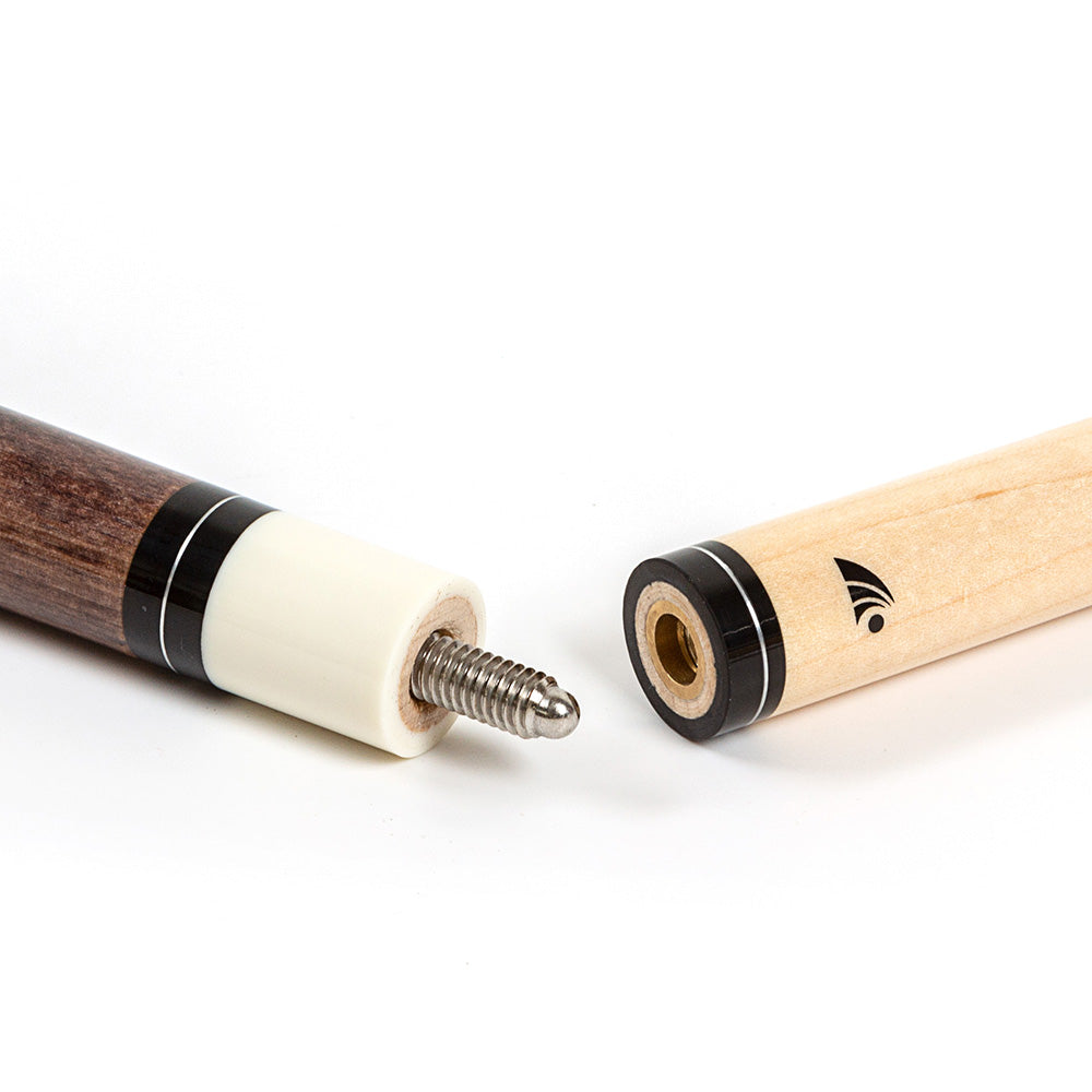 Riley American Pool Cue - Brown - 13mm Tip and Leatherette Grip Section - 147cm