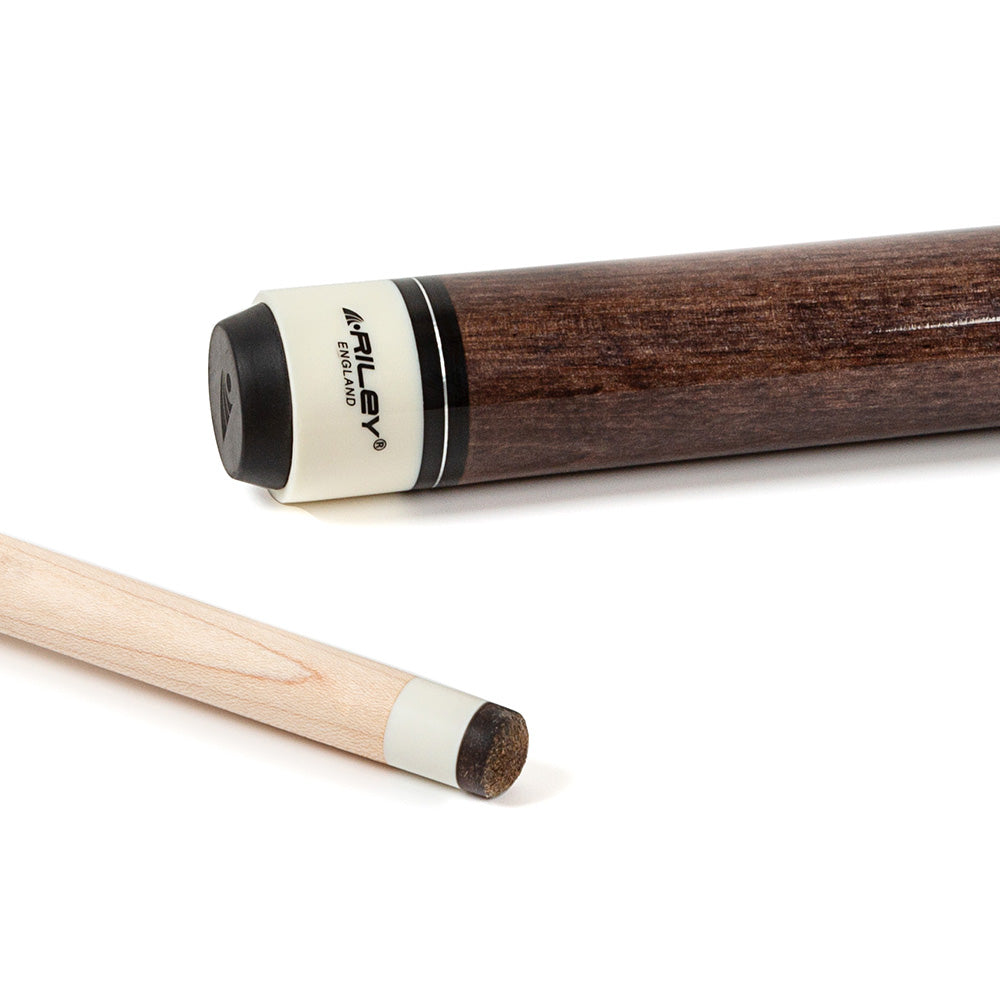 Riley American Pool Cue - Brown - 13mm Tip and Leatherette Grip Section - 147cm