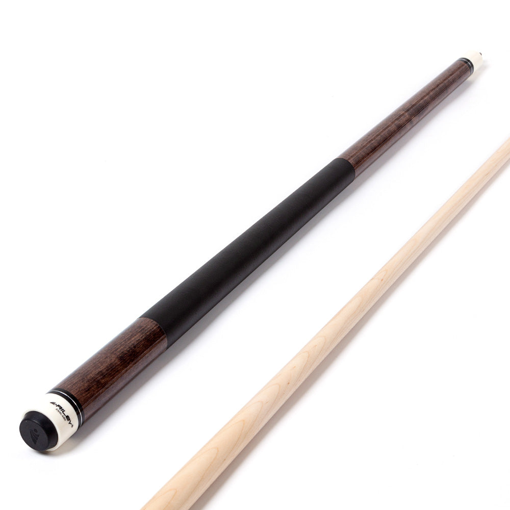 Riley American Pool Cue - Brown - 13mm Tip and Leatherette Grip Section - 147cm