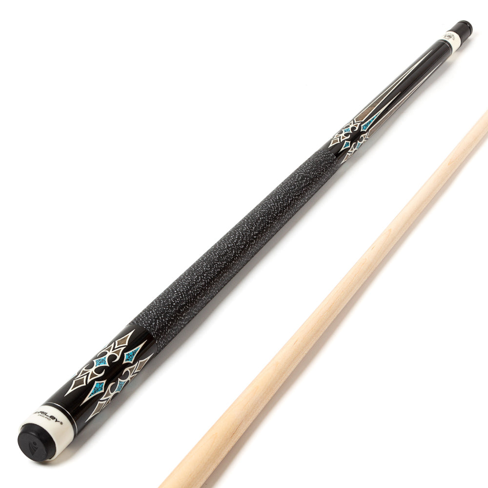 Riley Centurion American Pool Cue - Black - 13mm Tip and Linen Grip Section - 147cm