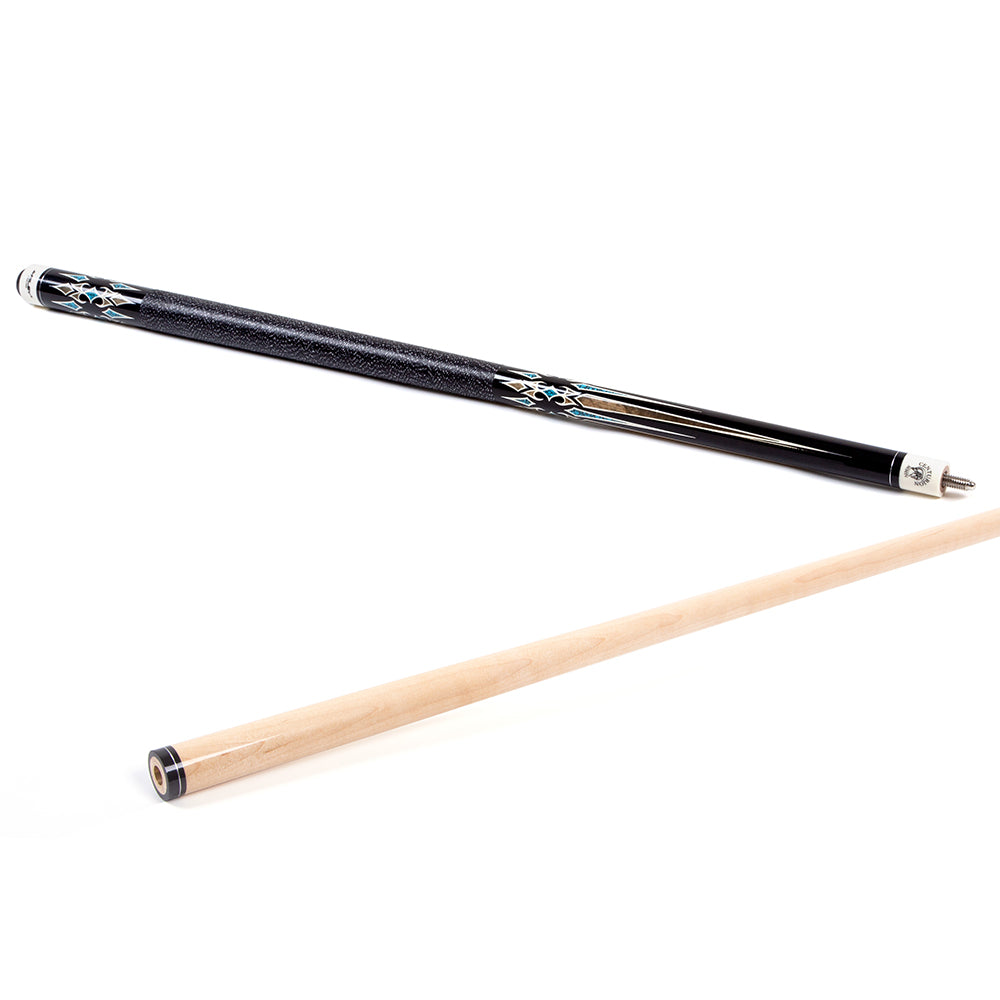 Riley Centurion American Pool Cue - Black - 13mm Tip and Linen Grip Section - 147cm