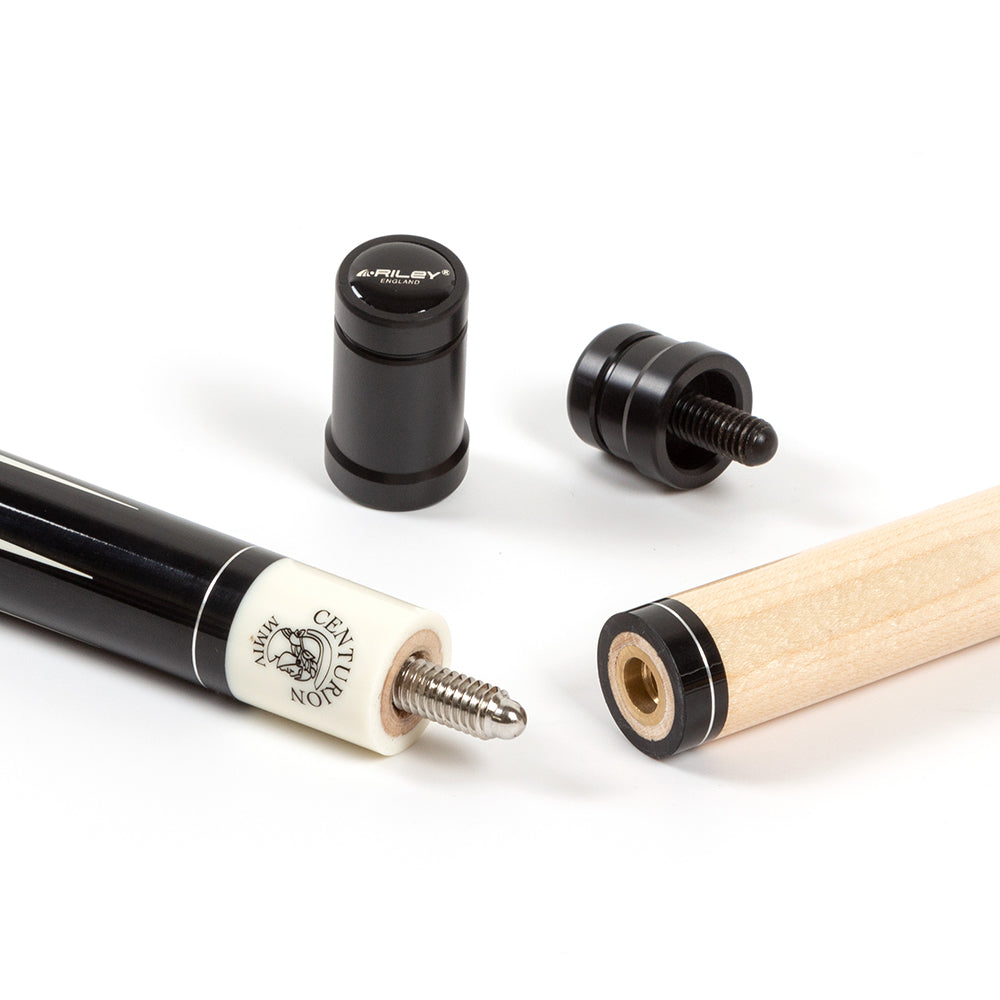 Riley Centurion American Pool Cue - Black - 13mm Tip and Linen Grip Section - 147cm