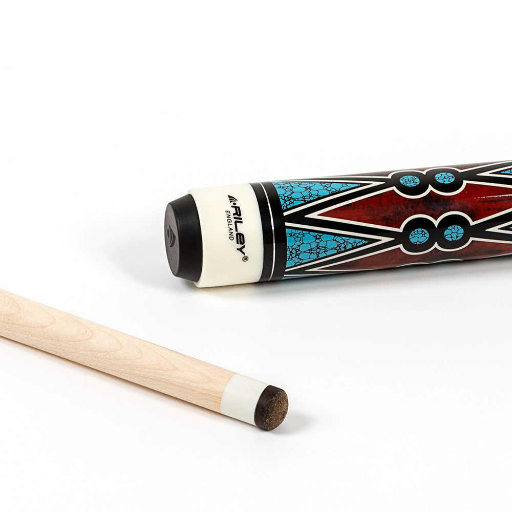 Riley Centurion American Pool Cue - Black - 13mm Tip and Linen Grip Section - 147cm