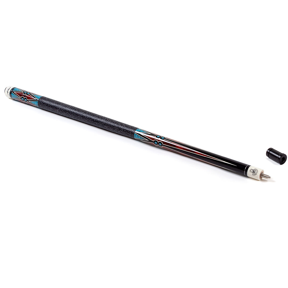 Riley Centurion American Pool Cue - Black - 13mm Tip and Linen Grip Section - 147cm