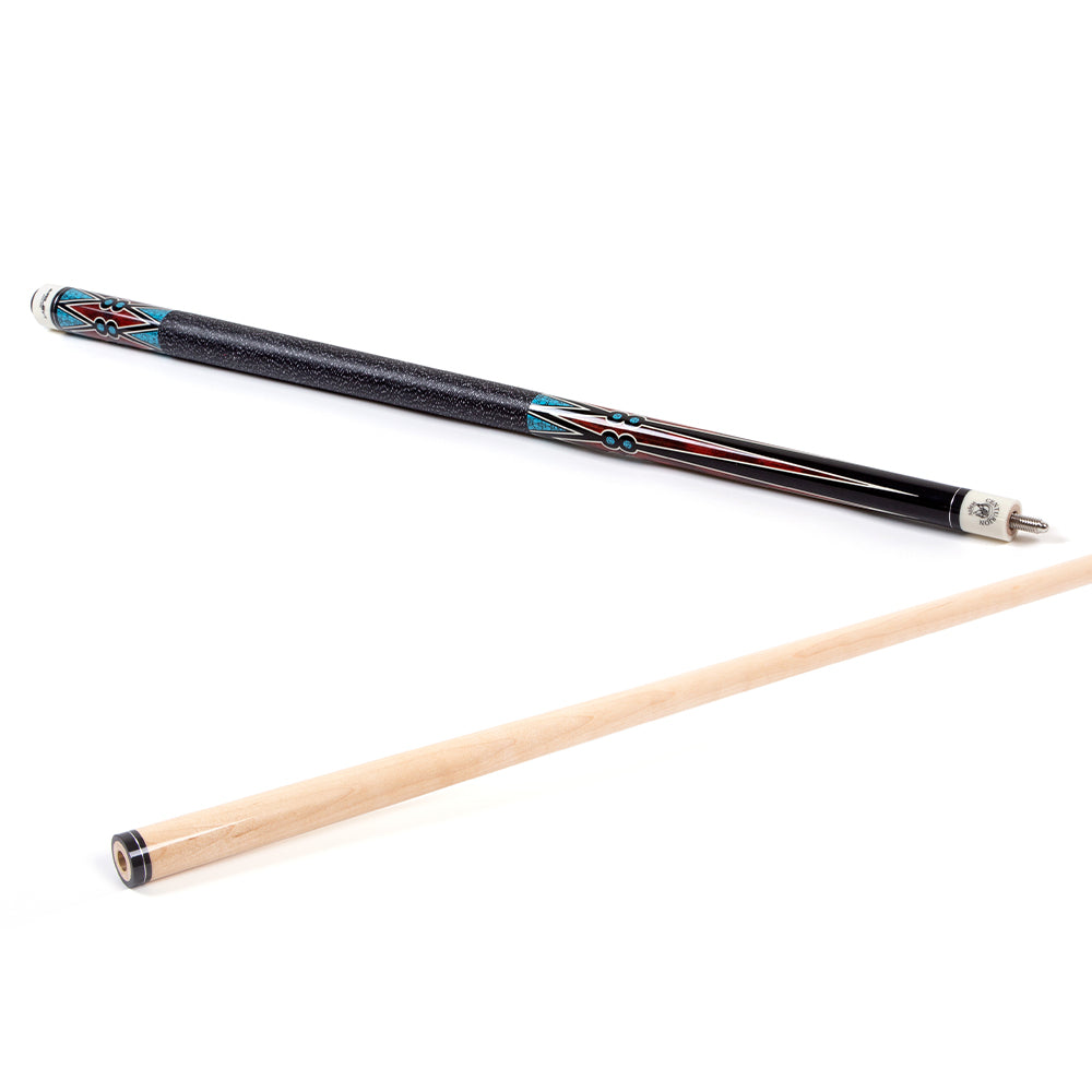 Riley Centurion American Pool Cue - Black - 13mm Tip and Linen Grip Section - 147cm