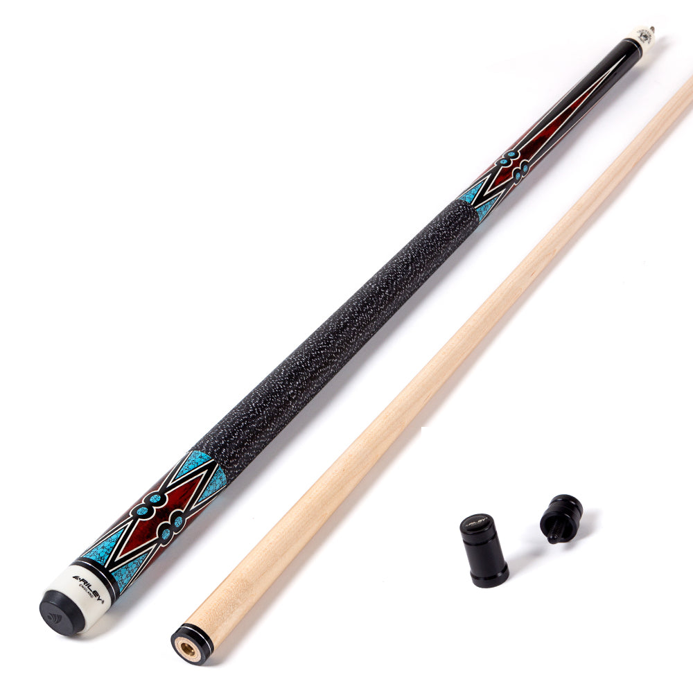 Riley Centurion American Pool Cue - Black - 13mm Tip and Linen Grip Section - 147cm