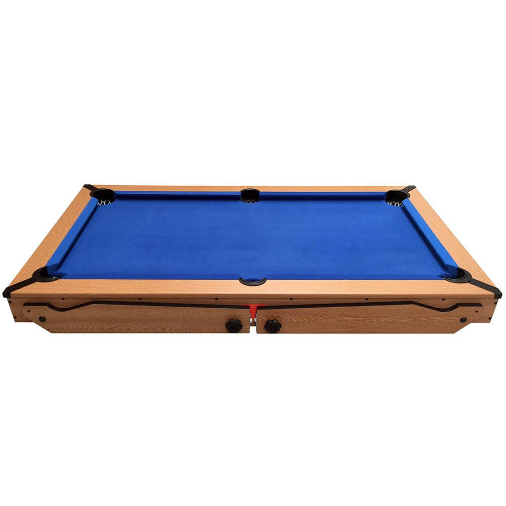 BCE 5ft Razor Folding 2 in 1 Pool Table with Table Tennis Top - Blue Cloth/ Oak Finish - Folds Flat