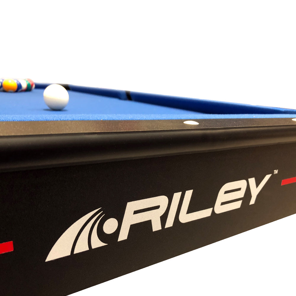Riley 5ft 2 in 1 Folding Pool Table with Table Tennis Table - Black with Blue Cloth - Folds Vertically