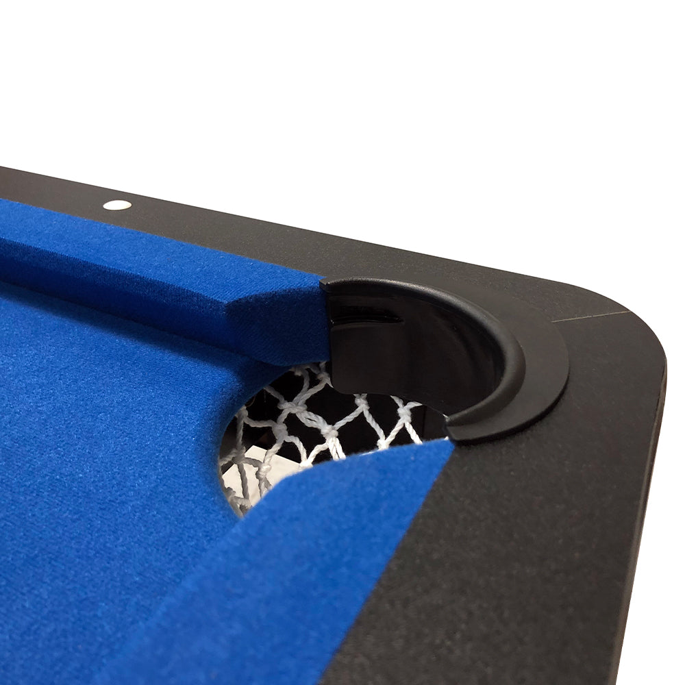 Riley 5ft 2 in 1 Folding Pool Table with Table Tennis Table - Black with Blue Cloth - Folds Vertically