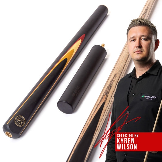 BCE Protege Series - 3/4 Cut Snooker/Pool Cue - 9.5mm Tip - 145cm - Black/Natural/Red/Cream/Orange