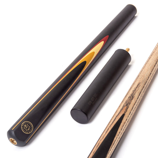 BCE Protege Series - 3/4 Cut Snooker/Pool Cue - 9.5mm Tip - 145cm - Black/Natural/Red/Cream/Orange