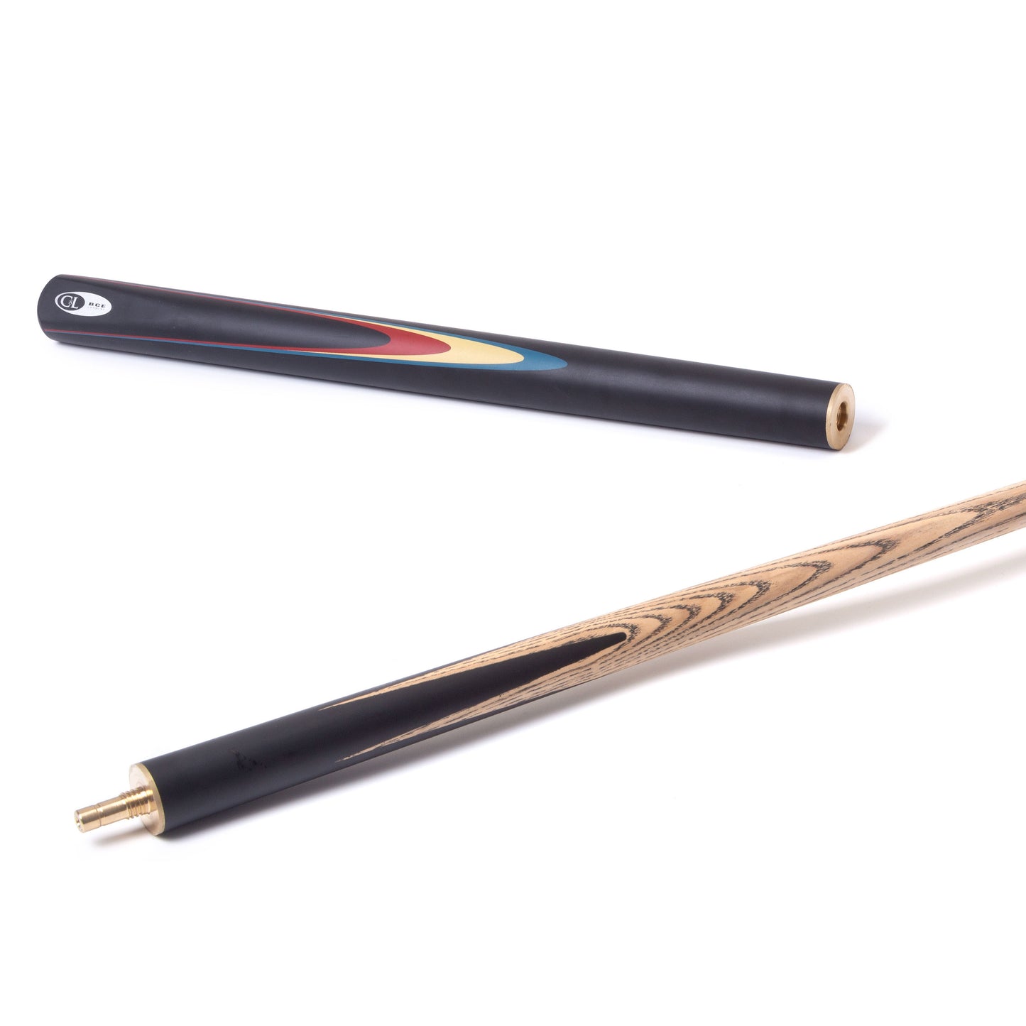 BCE Protege Series - Christophe Lambert - 3/4 Cut Snooker/Pool Cue - 9.5mm Tip - 145cm - Black/Natural/Blue/Cream/Red