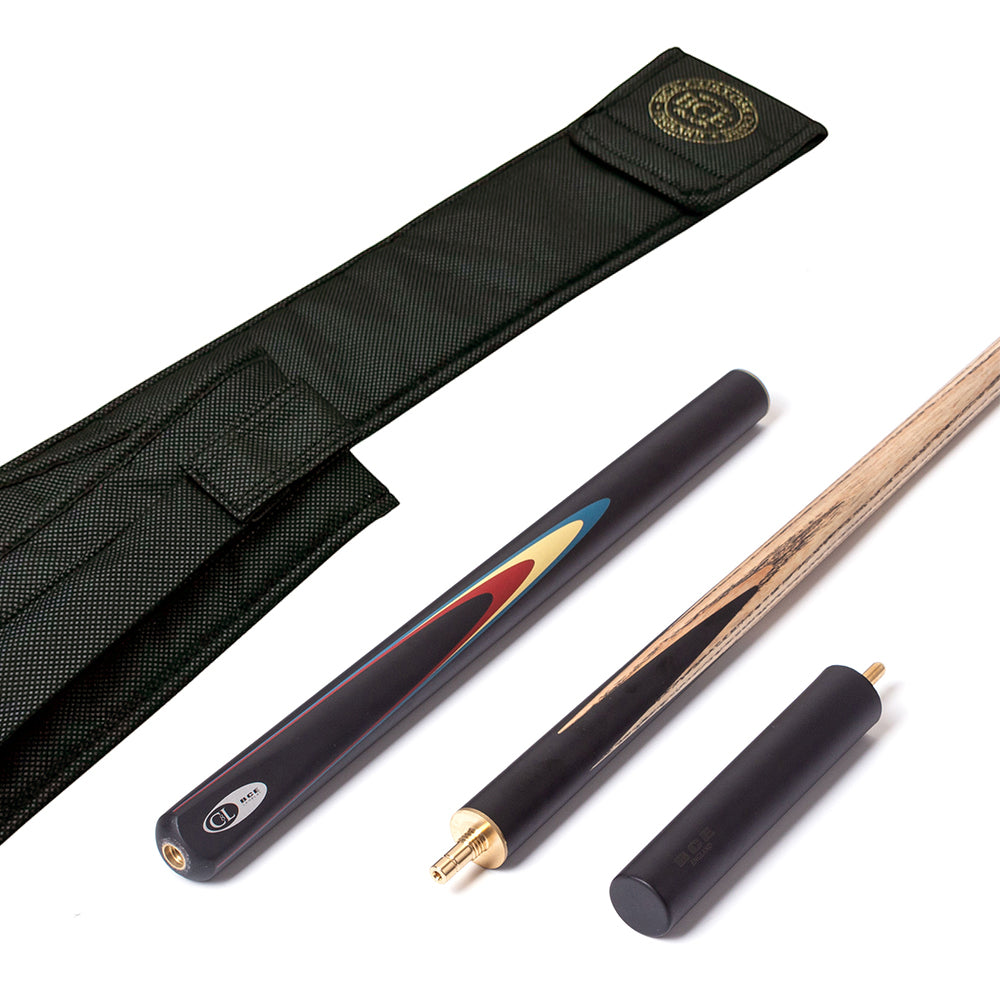 BCE Christophe Lambert - 3/4 Cut Snooker/Pool Cue - 9.5mm Tip - 145cm - Black/Natural