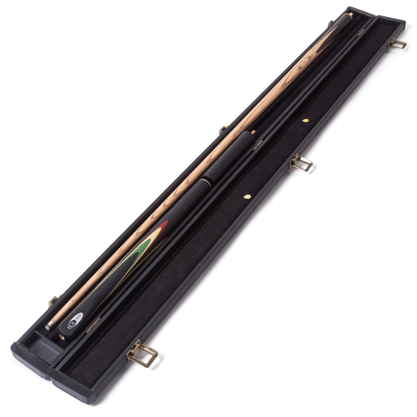 BCE Protege Series - Christophe Lambert - 3/4 Cut Snooker/Pool Cue - 9.5mm Tip - 145cm - Black/Natural/Red/Cream/Green