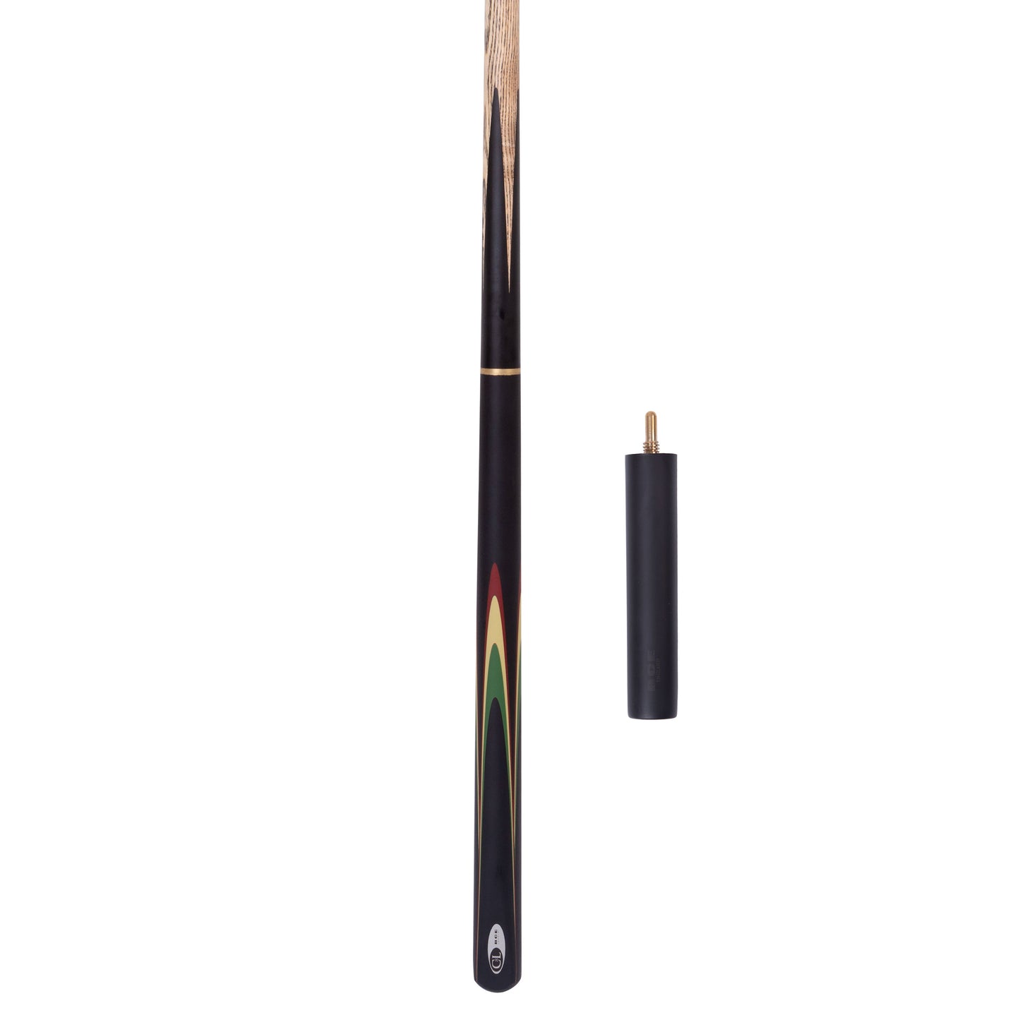 BCE Protege Series - Christophe Lambert - 3/4 Cut Snooker/Pool Cue - 9.5mm Tip - 145cm - Black/Natural/Red/Cream/Green