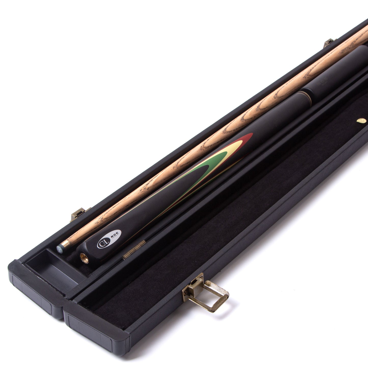 BCE Protege Series - Christophe Lambert - 3/4 Cut Snooker/Pool Cue - 9.5mm Tip - 145cm - Black/Natural/Red/Cream/Green